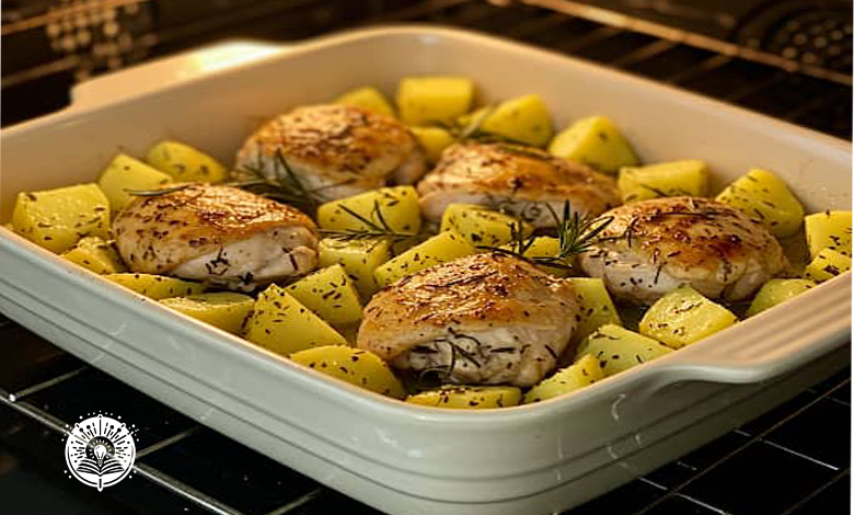 طريقة عمل بطاطا مع كاستا الدجاج بالفرن